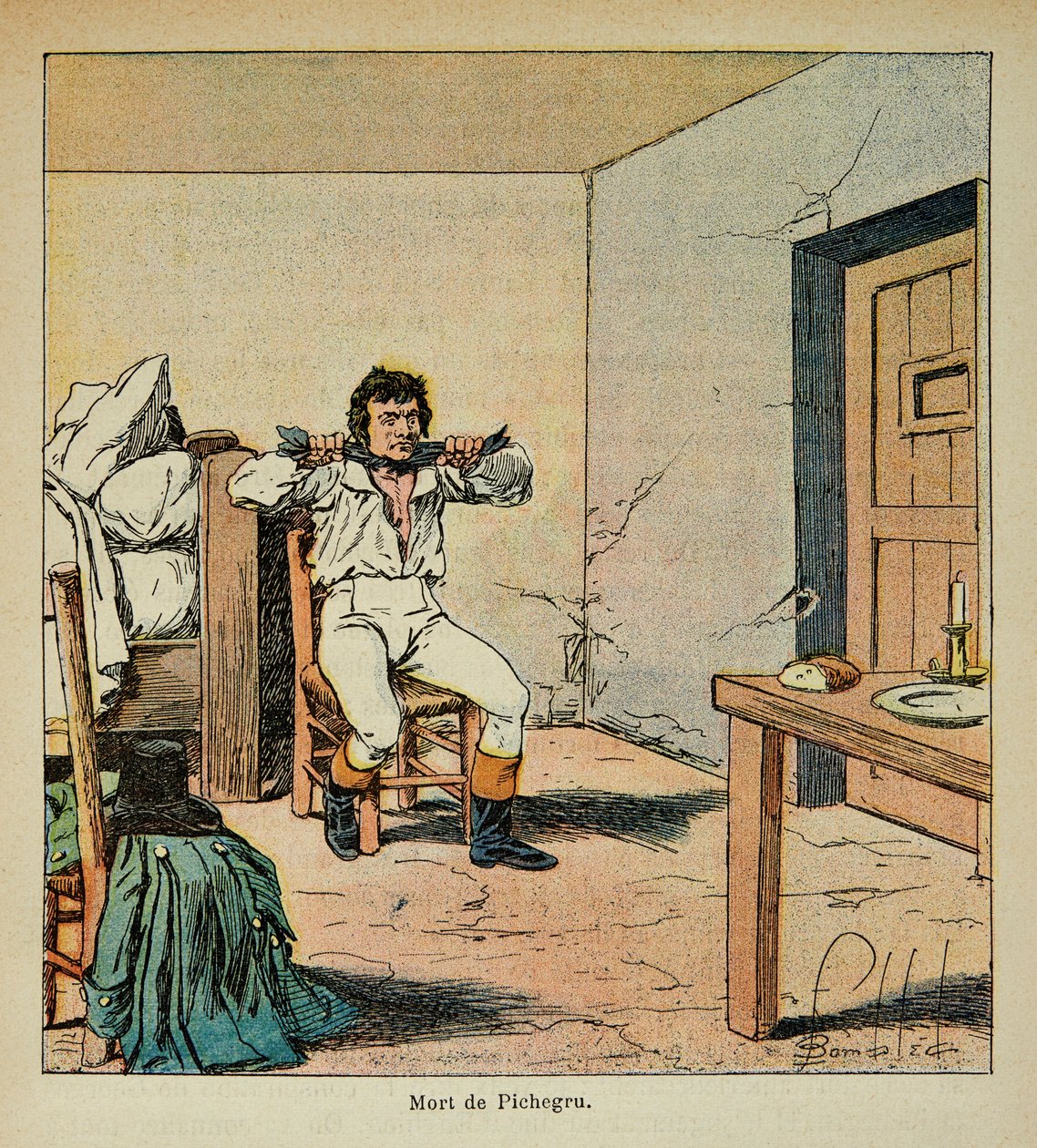 Morte di Jean Charles Pichegru nella sua prigione nel 1804, Collezione Privata da Louis Charles Bombled