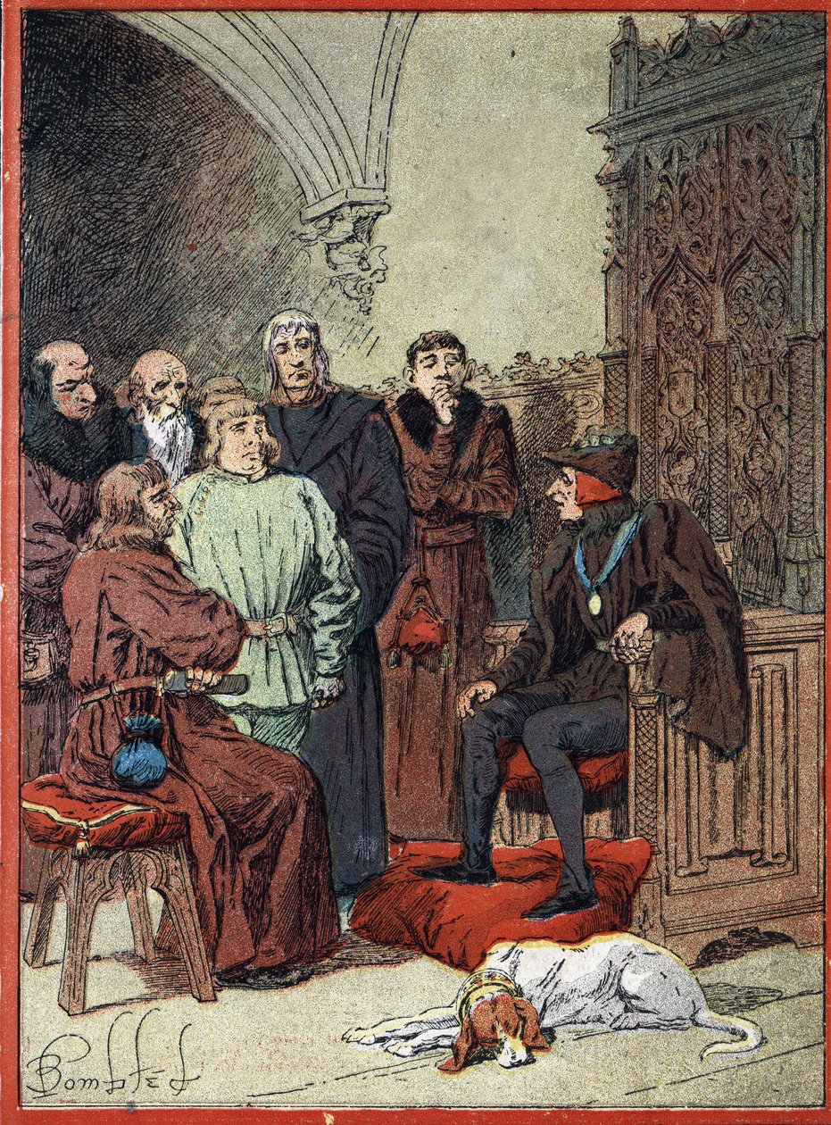 Re Luigi XII di Francia (1462-1515) riceve i borghesi di Parigi nel parlatorio dei borghesi, prima sede comunale di Parigi il 26/11/1514 da Louis Charles Bombled