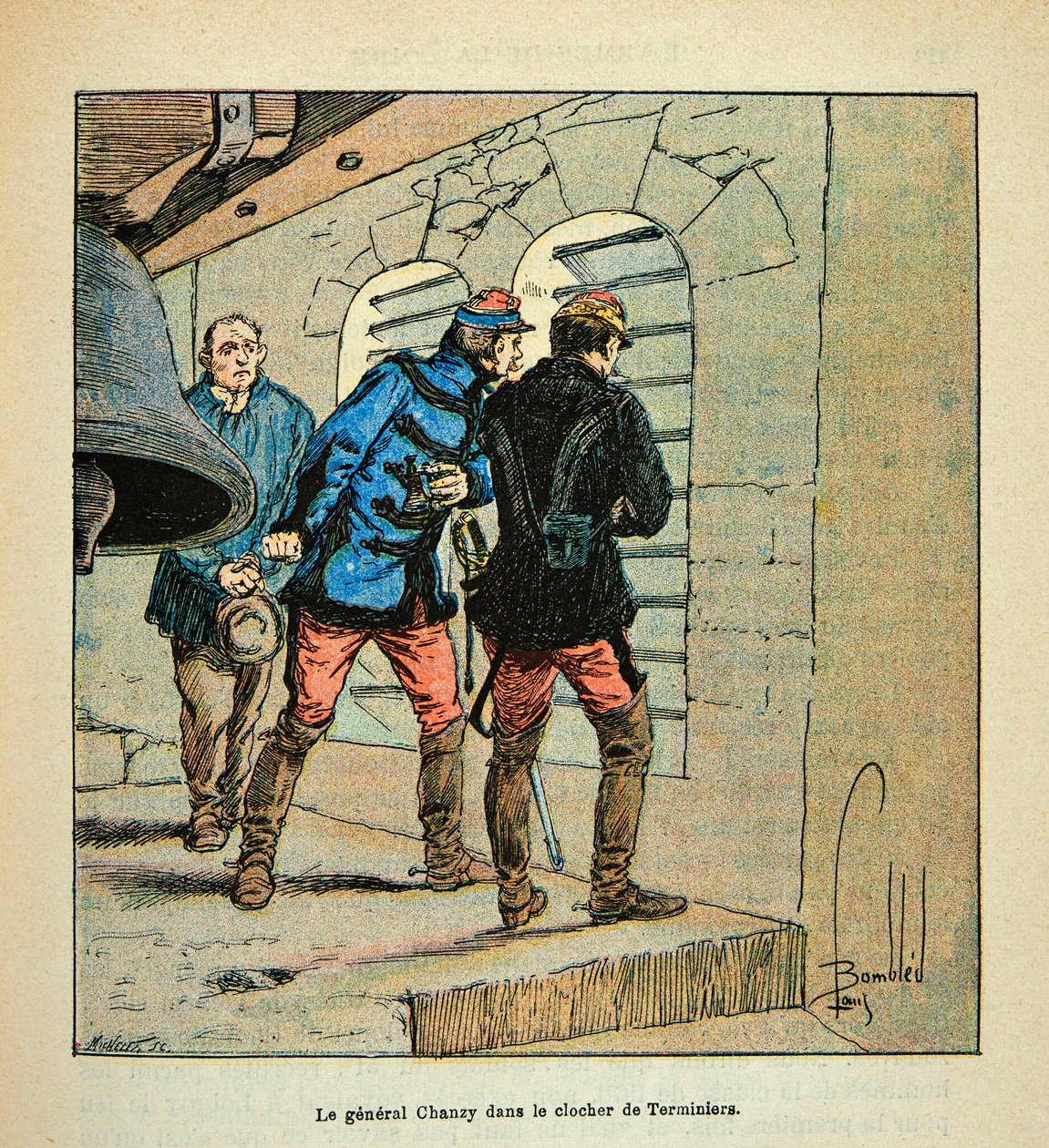 Generale Chanzy nel campanile di Terminiers durante la battaglia di Loigny in dicembre 1870, Collezione privata da Louis Charles Bombled