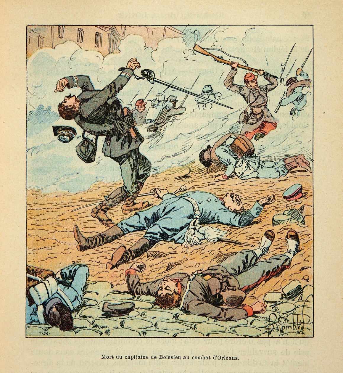 Morte del capitano De Boissieu durante i combattimenti di Orleans, 11 ottobre 1870 da Louis Charles Bombled