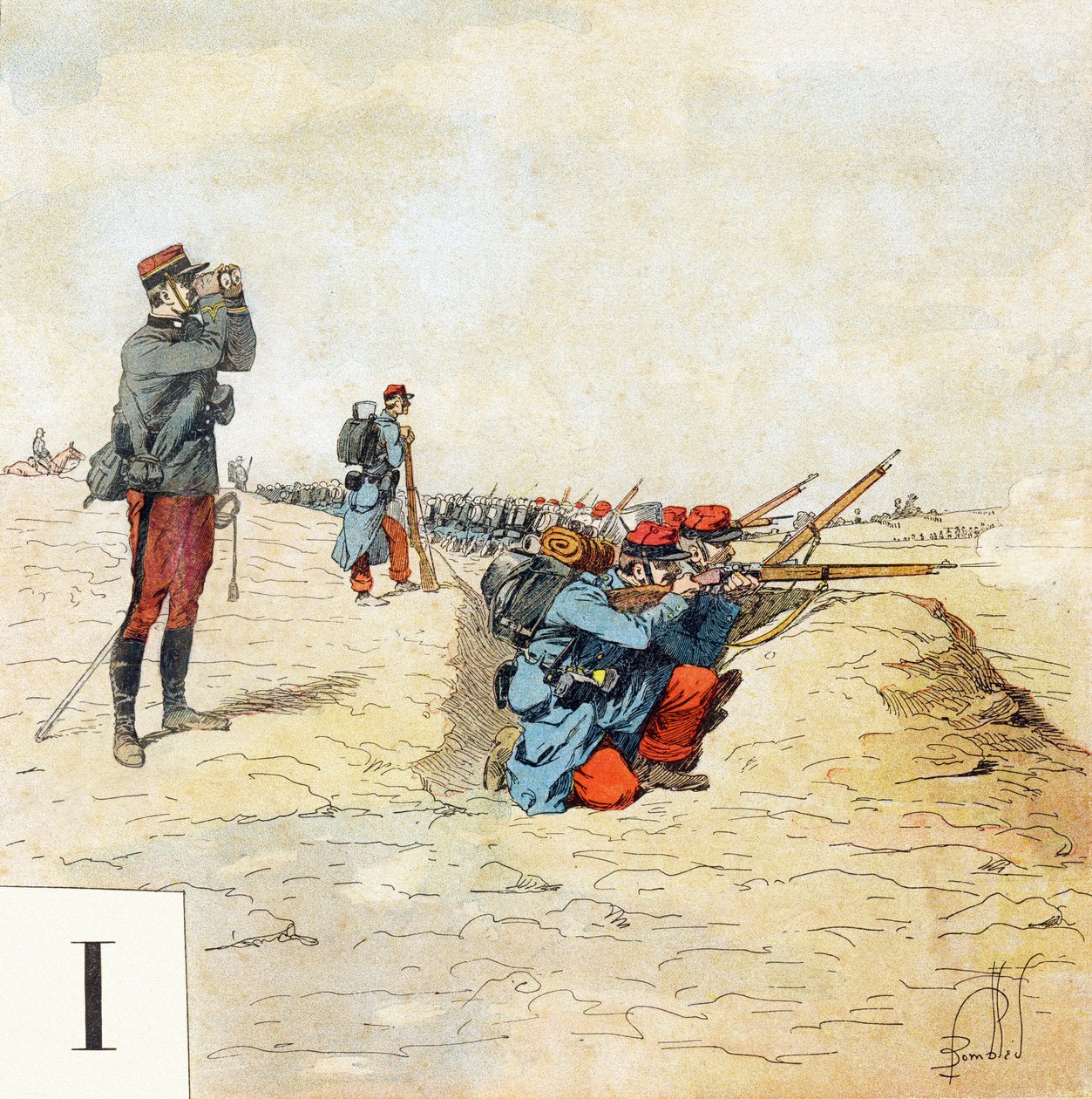 Lettera I: Fanteria, "Je serai soldat" - Alfabeto militare da Louis Charles Bombled