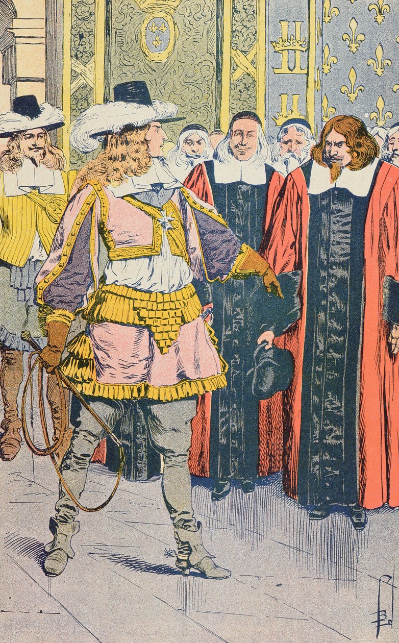 Luigi XIV visita il Parlamento francese, illustrazione da 