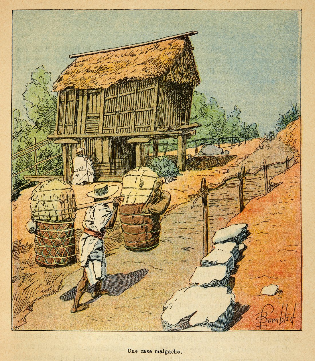 La guerra in Madagascar-Storia aneddotica delle spedizioni francesi del 1885-1895 di Henri Galli detto Galllichet (1854-1922), illustrato da Louis Bombled (1862-1927): Un caso malgascio nel XIX secolo, Collezione privata da Louis Charles Bombled