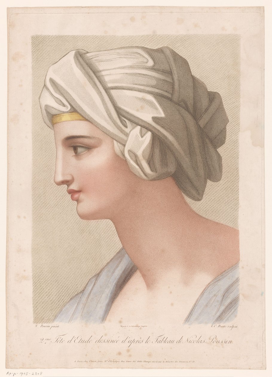 Busto di una donna con un panno avvolto intorno alla testa da Louis Charles Ruotte