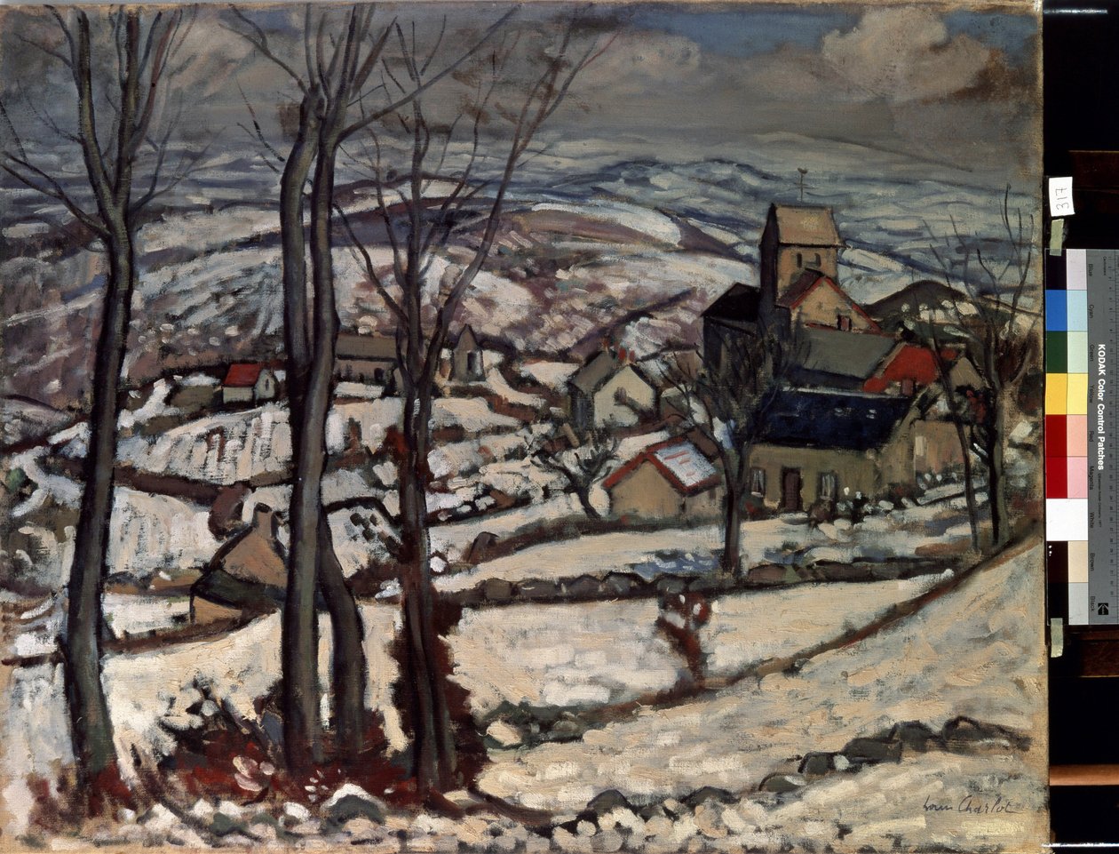 Villaggio a Morvan sotto la neve da Louis Charlot