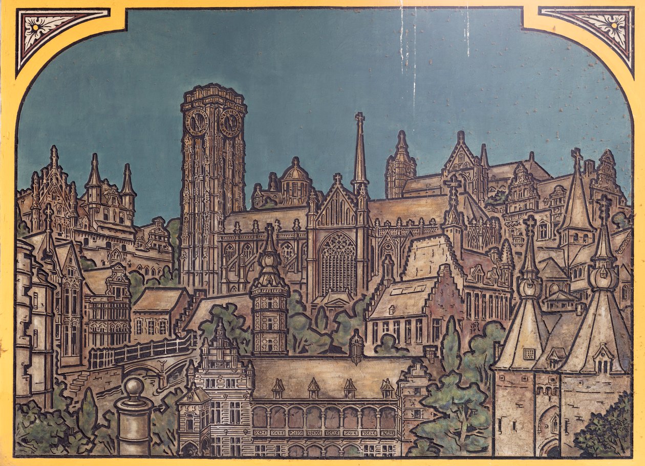 Edificio della stazione ferroviaria (Sint-Pietersstation). Interno. 1912. La sala d