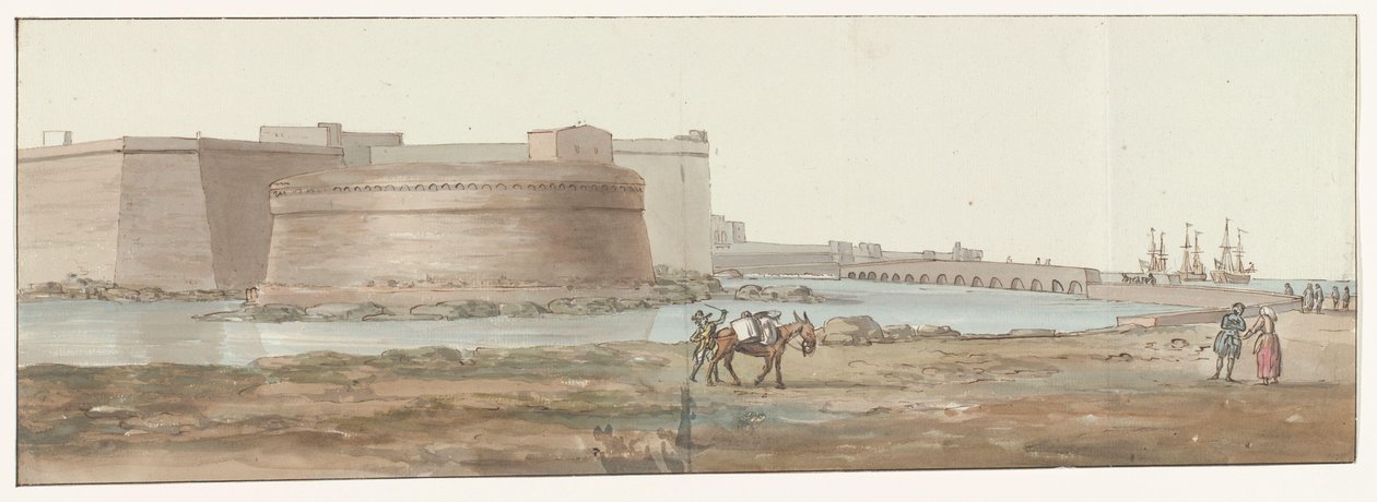 Vista su Gallipoli (Voyage en Italie, en Sicile et à Malte - 1778) da Louis Ducros