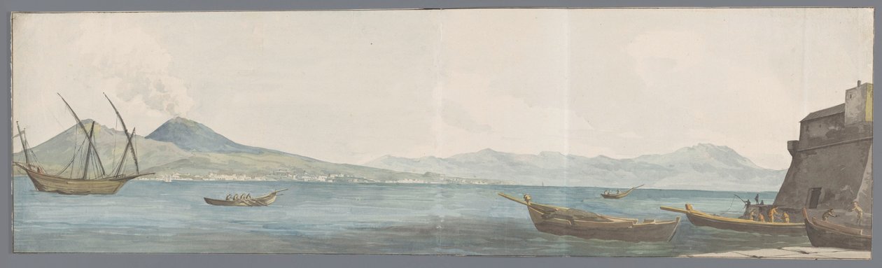 Veduta del Vesuvio e della costa di Portici dall
