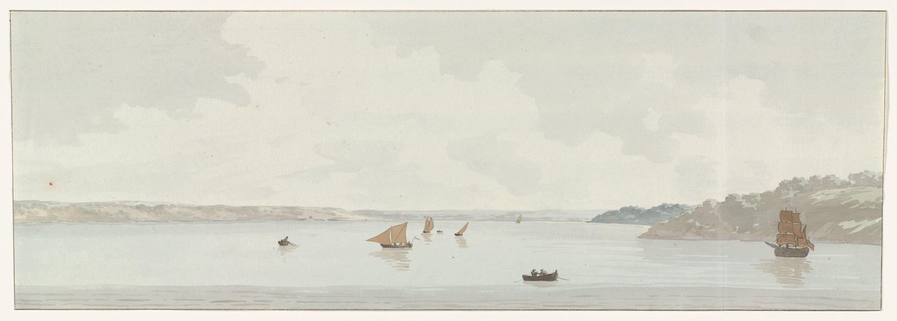 Veduta di una parte del Mare Piccolo (Voyage en Italie, en Sicile et à Malte - 1778) da Louis Ducros