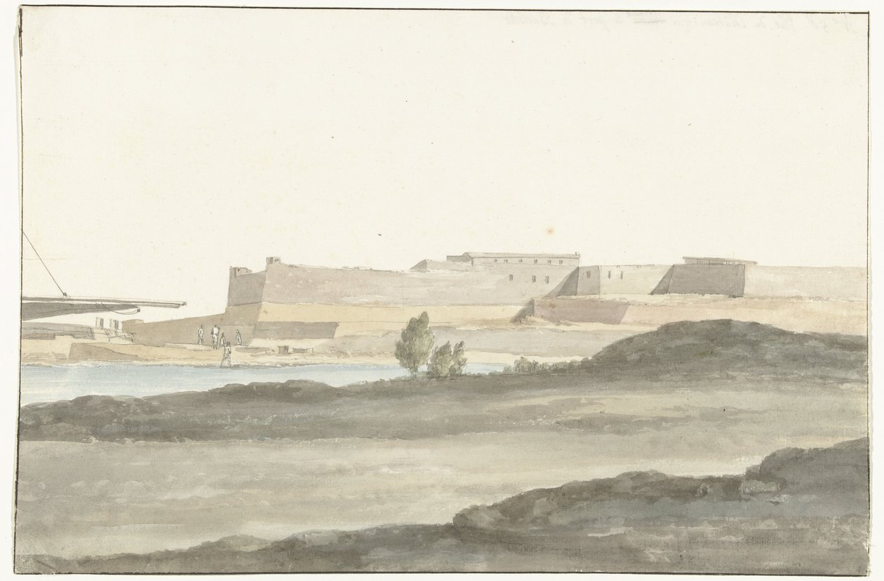 Vista del castello nel porto di Barletta da Louis Ducros