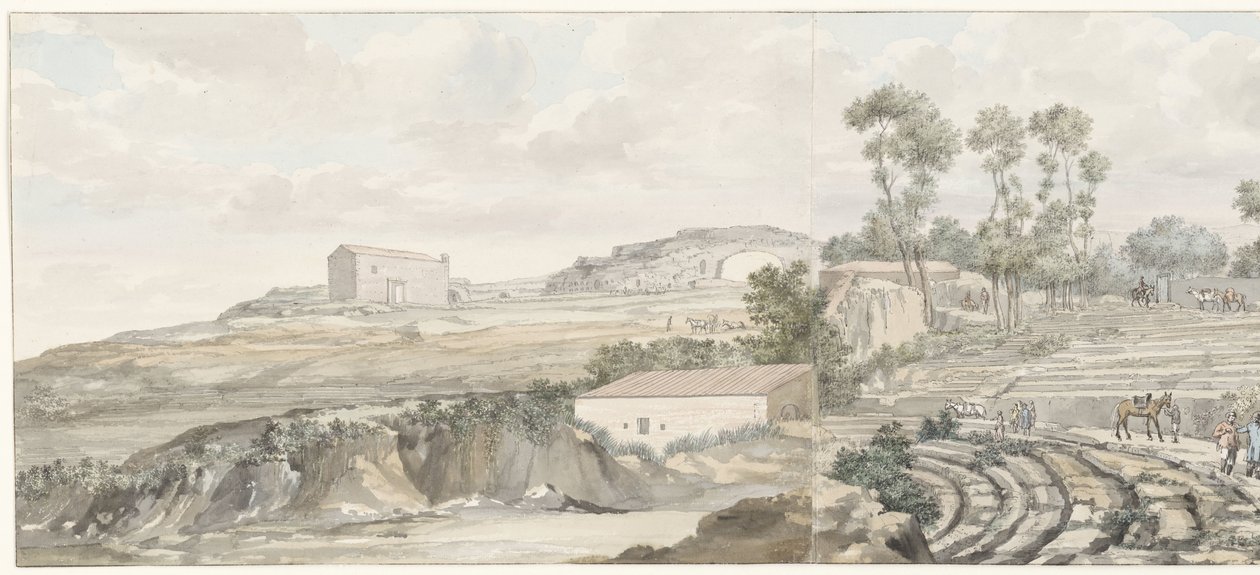 Interno con scale del teatro di Siracusa da Louis Ducros