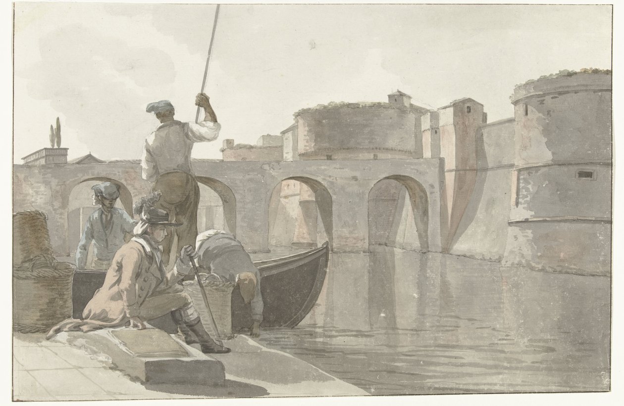 Nuovo fossato delle fortificazioni a Taranto (Voyage en Italie, en Sicile et à Malte - 1778) da Louis Ducros