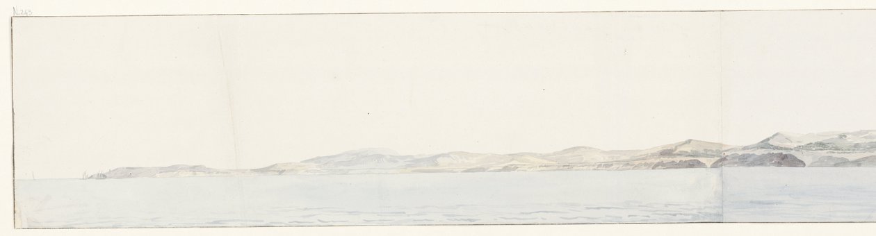Panorama con Agrigento e la costa (Voyage en Italie, en Sicile et à Malte - 1778) da Louis Ducros