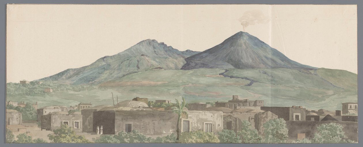 Vesuvio visto da Portici con colate laviche del 1777, 1771 e 1731 da Louis Ducros