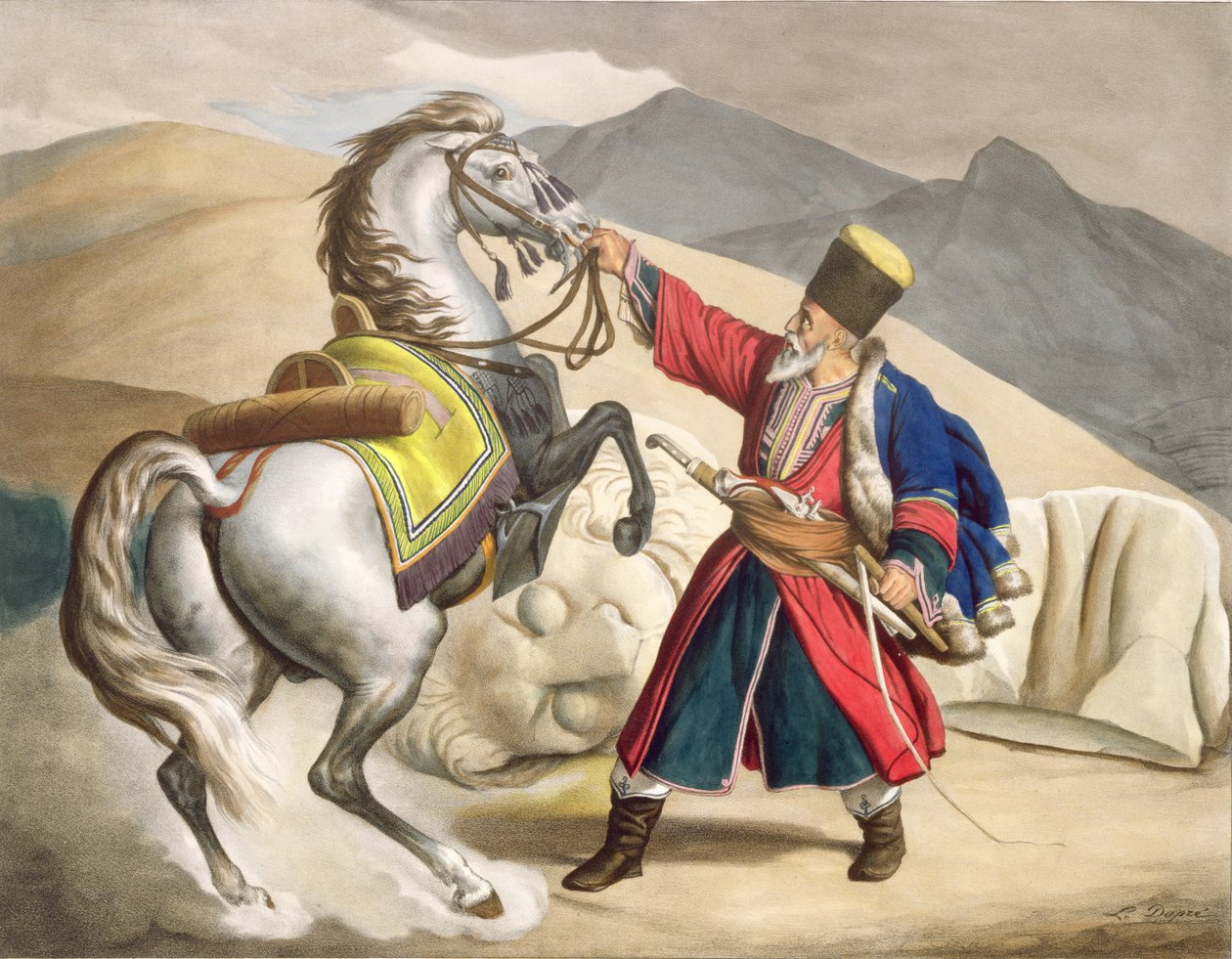 Un Tartaro con il suo Cavallo, inciso dai Fratelli Thierry, 1825 da Louis Dupré