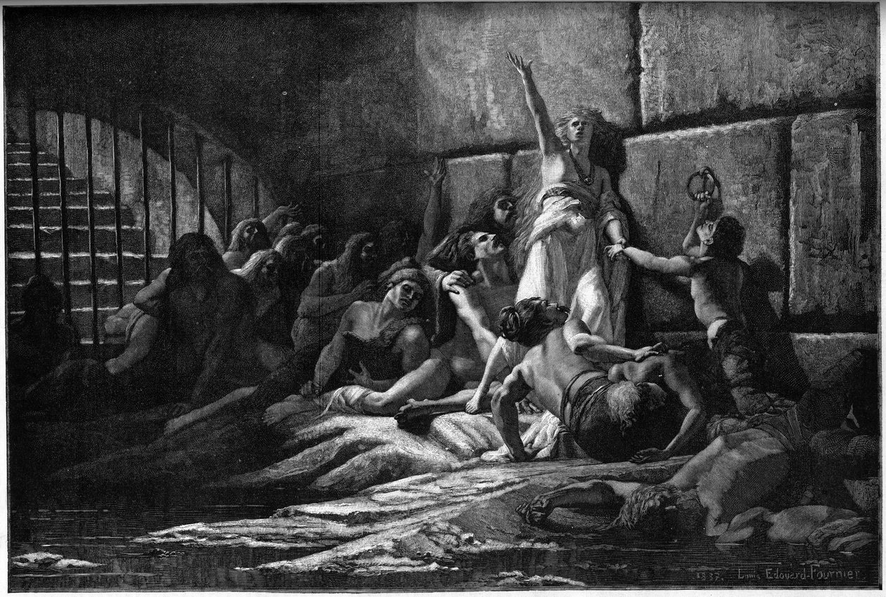 Incisione raffigurante Velleda, profetessa dei Galli, da un dipinto di Edouard Fournier nel 1887. da Louis Edouard Paul Fournier
