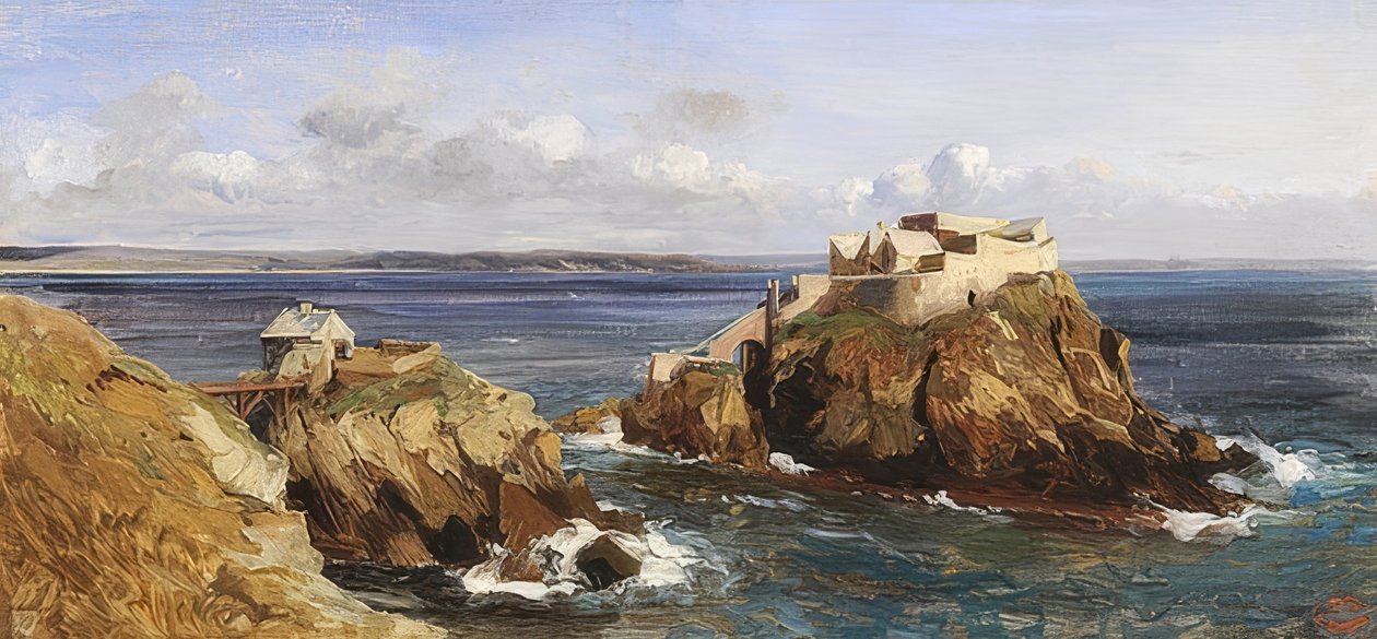 Veduta della fortezza di Bertheaume da Eugene Isabey