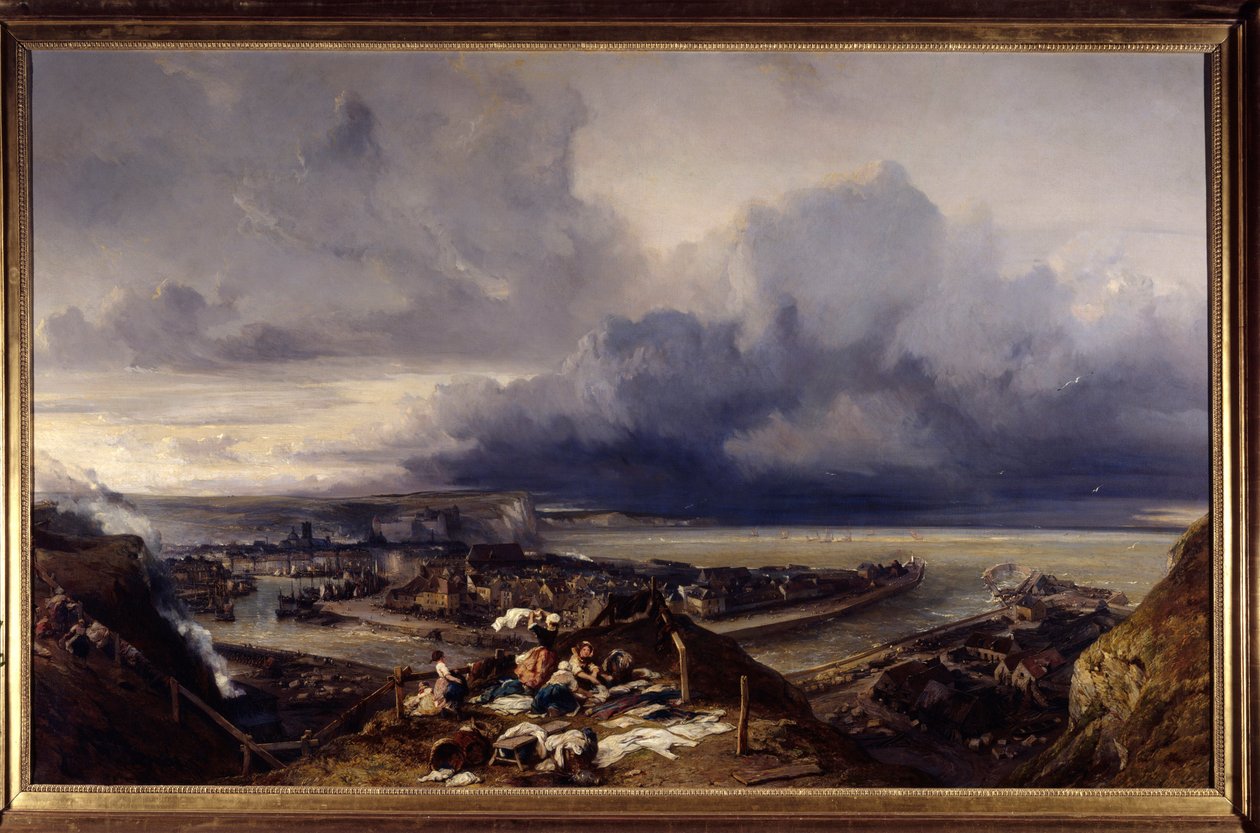 Veduta del porto di Dieppe in Normandia da Louis Eugene Gabriel Isabey