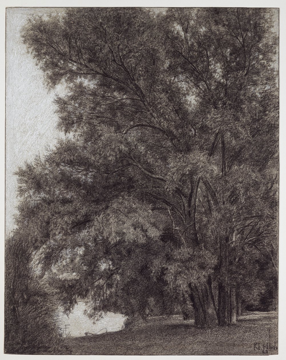Gruppo di alberi nel parco del castello di Kleinheubach da Louis Eysen