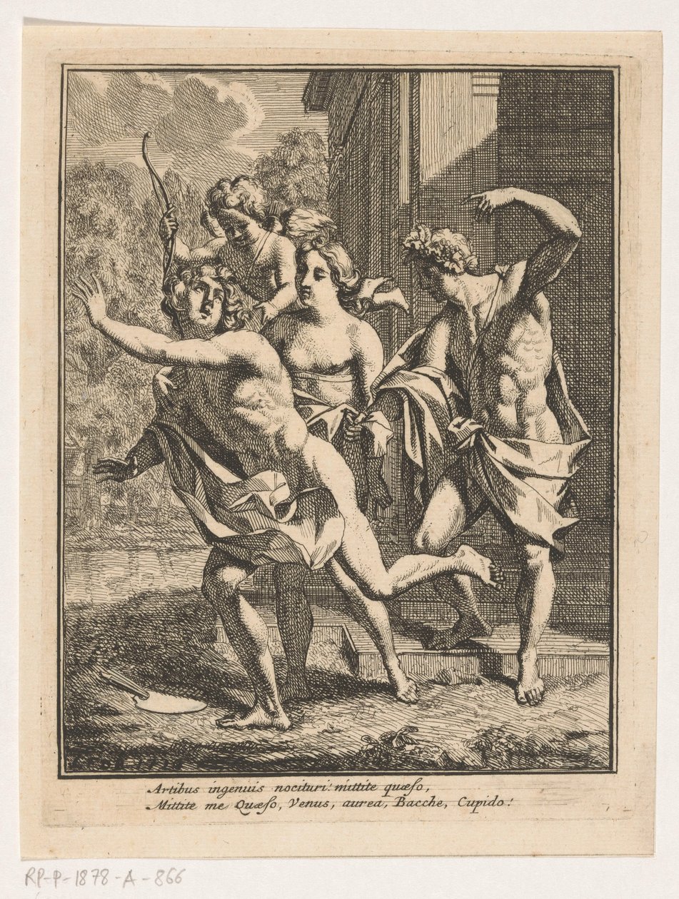 Un giovane fugge da Bacco, Venere e Amore da Louis Fabritius Dubourg