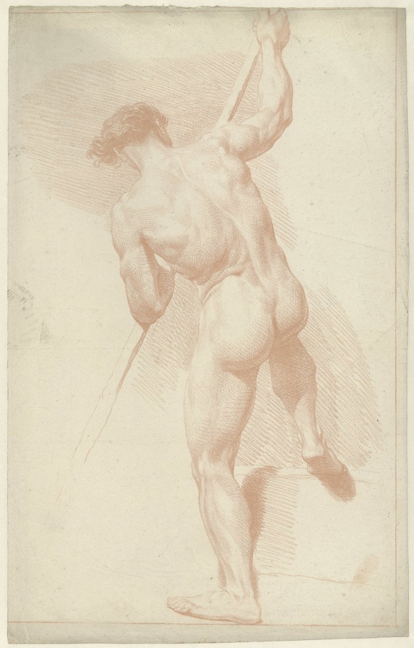 Nudo maschile, in piedi, visto di schiena da Louis Fabritius Dubourg