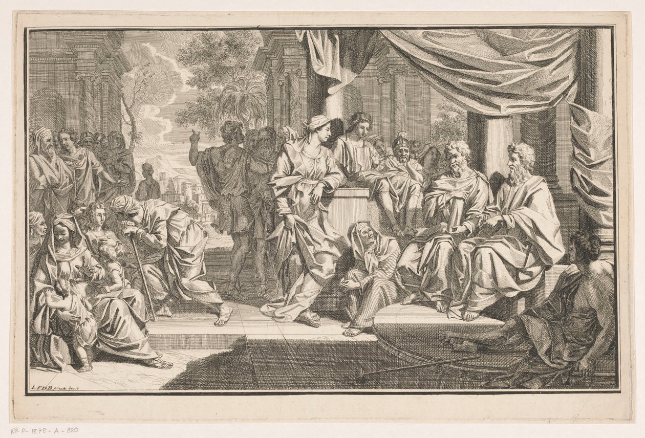 Paolo e Barnaba predicano davanti al tempio da Louis Fabritius Dubourg