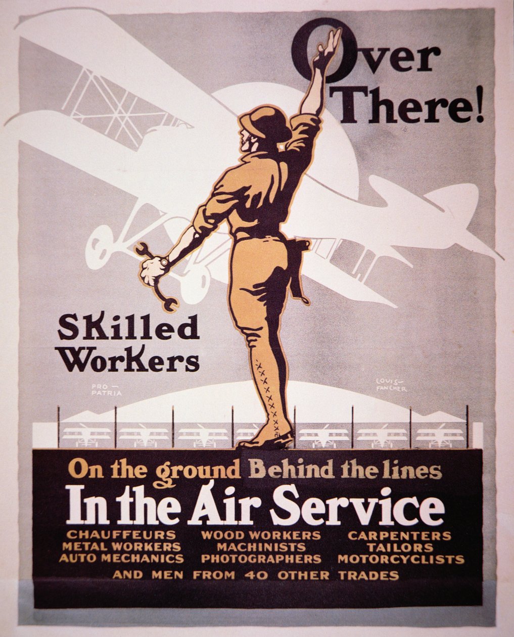 Poster di reclutamento americano per il servizio aereo da Louis Fancher