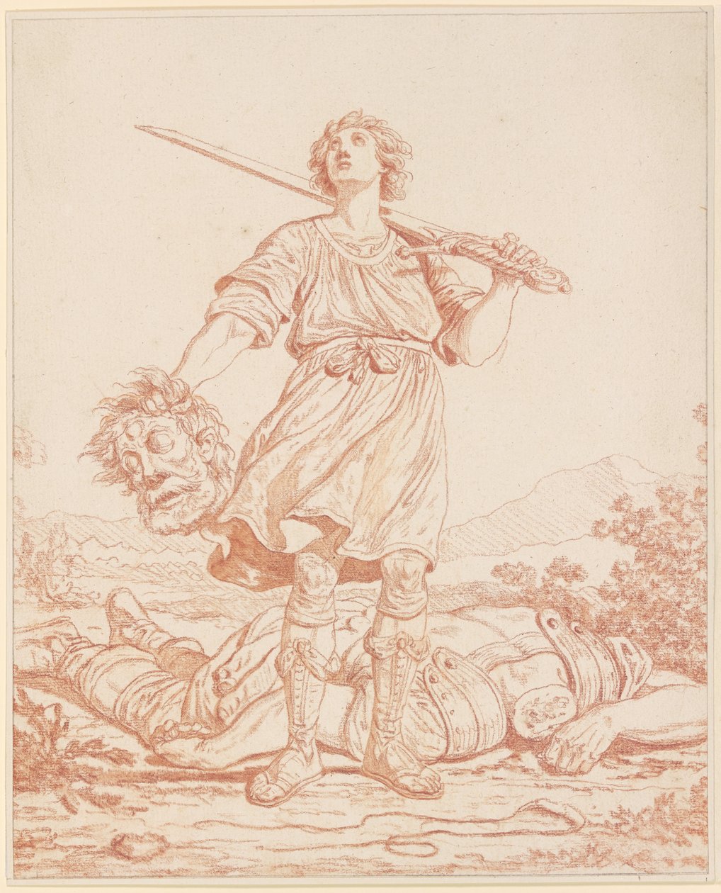 Davide, vincitore sul gigante Golia da Louis Felix de la Rue