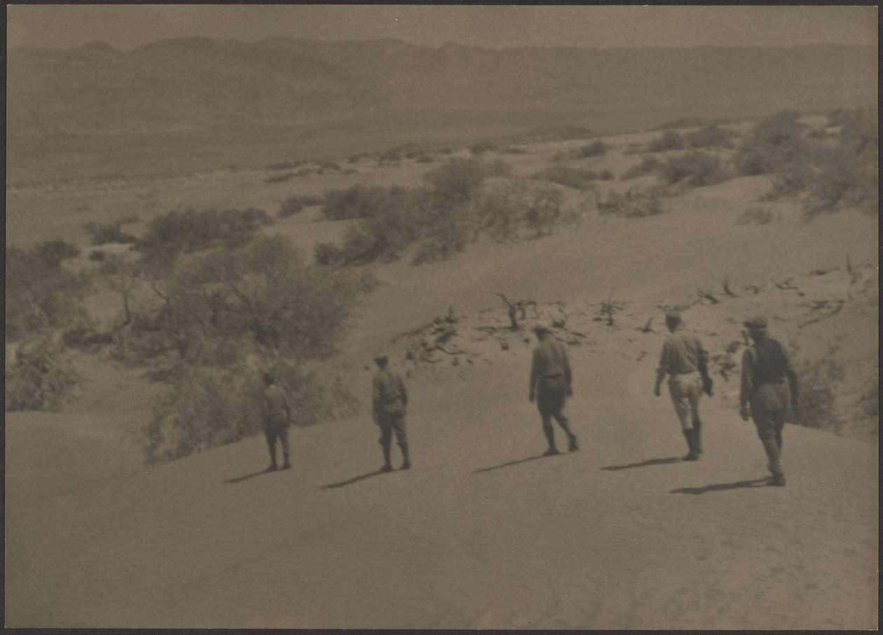 [Cinque uomini che camminano nel deserto] da Louis Fleckenstein
