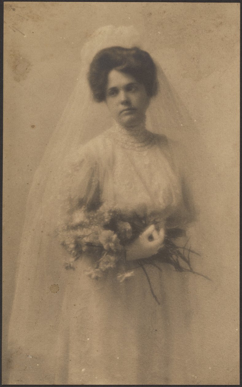 [Ritratto di sposa con bouquet] da Louis Fleckenstein