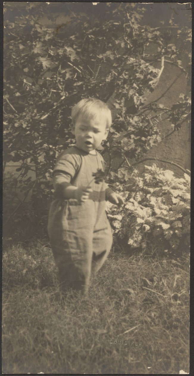 [Ritratto di un bambino in giardino] da Louis Fleckenstein