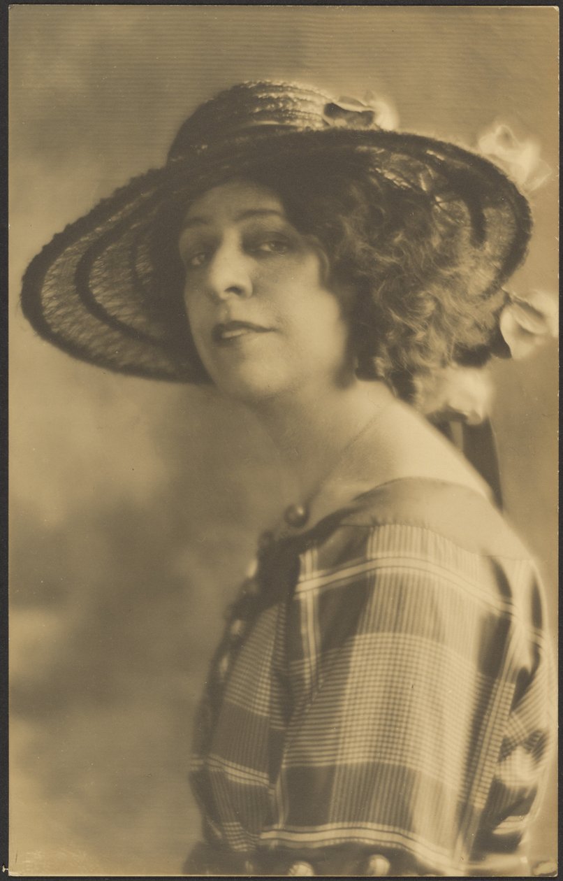 [Ritratto di donna in abito a quadri] da Louis Fleckenstein