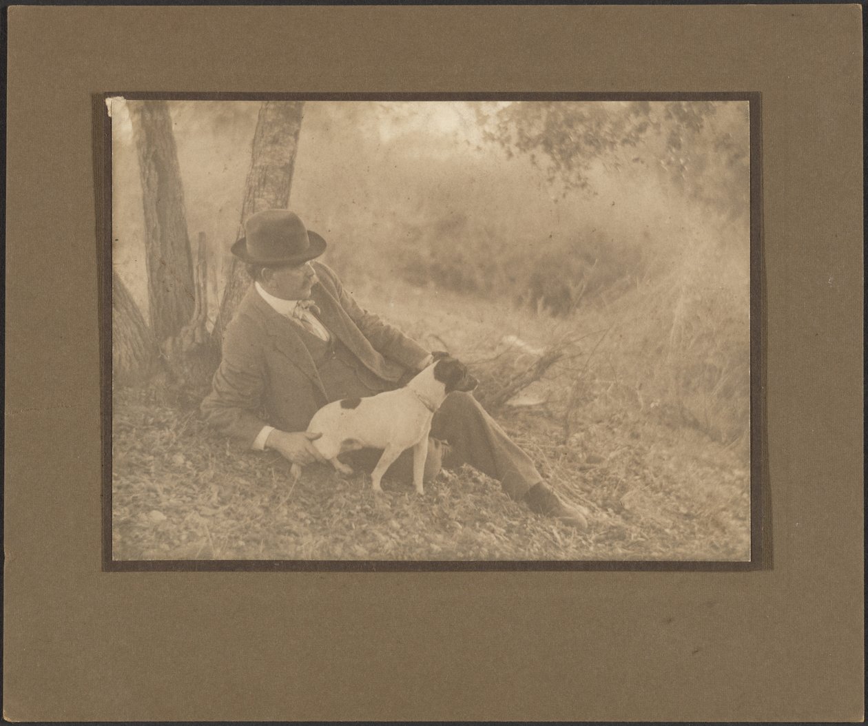[Autoritratto con cane] da Louis Fleckenstein