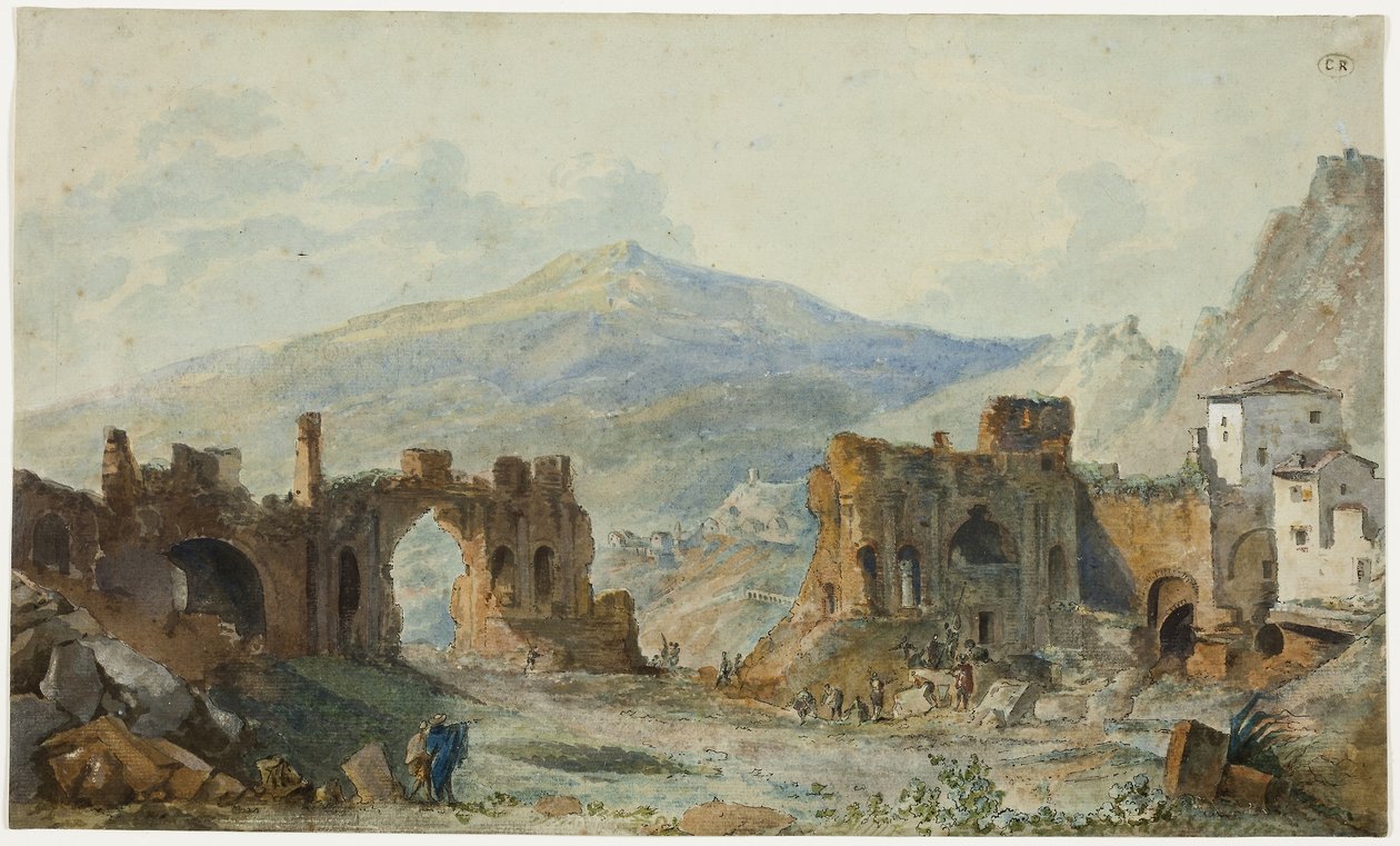 Il teatro antico di Taormina con vista sull