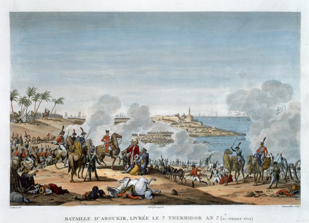 La battaglia di Aboukir, 7 Termidoro, Anno 7, 25 luglio 1799 da Louis Francois Couche