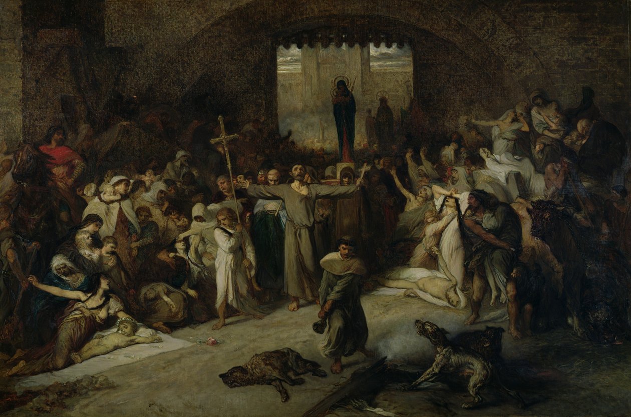 La peste di Tournai nel 1095, 1883 da Louis Gallait