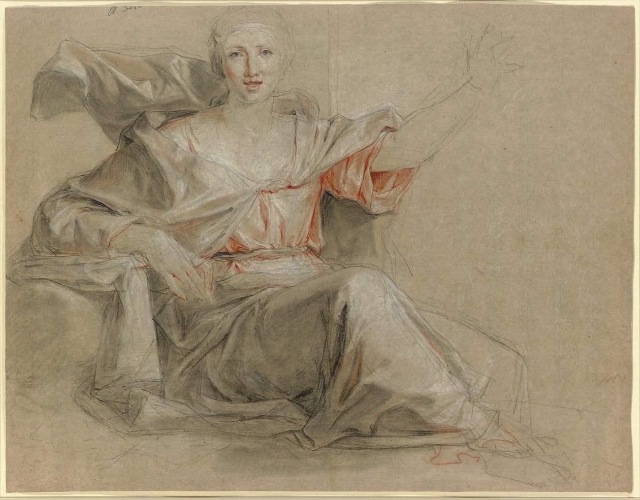 Donna seduta, con il braccio sinistro alzato da Louis Galloche