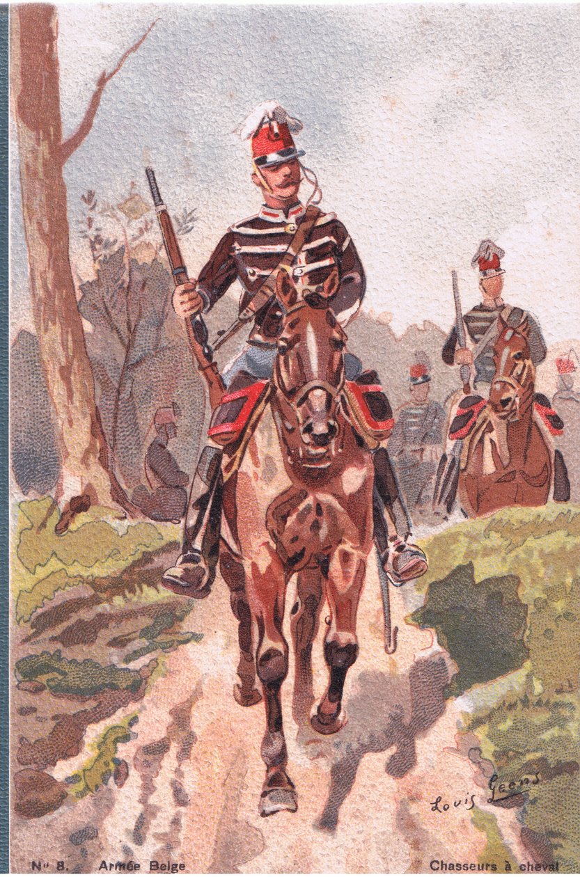 Cacciatori a cavallo, Cartolina, 1920s da Louis Geens