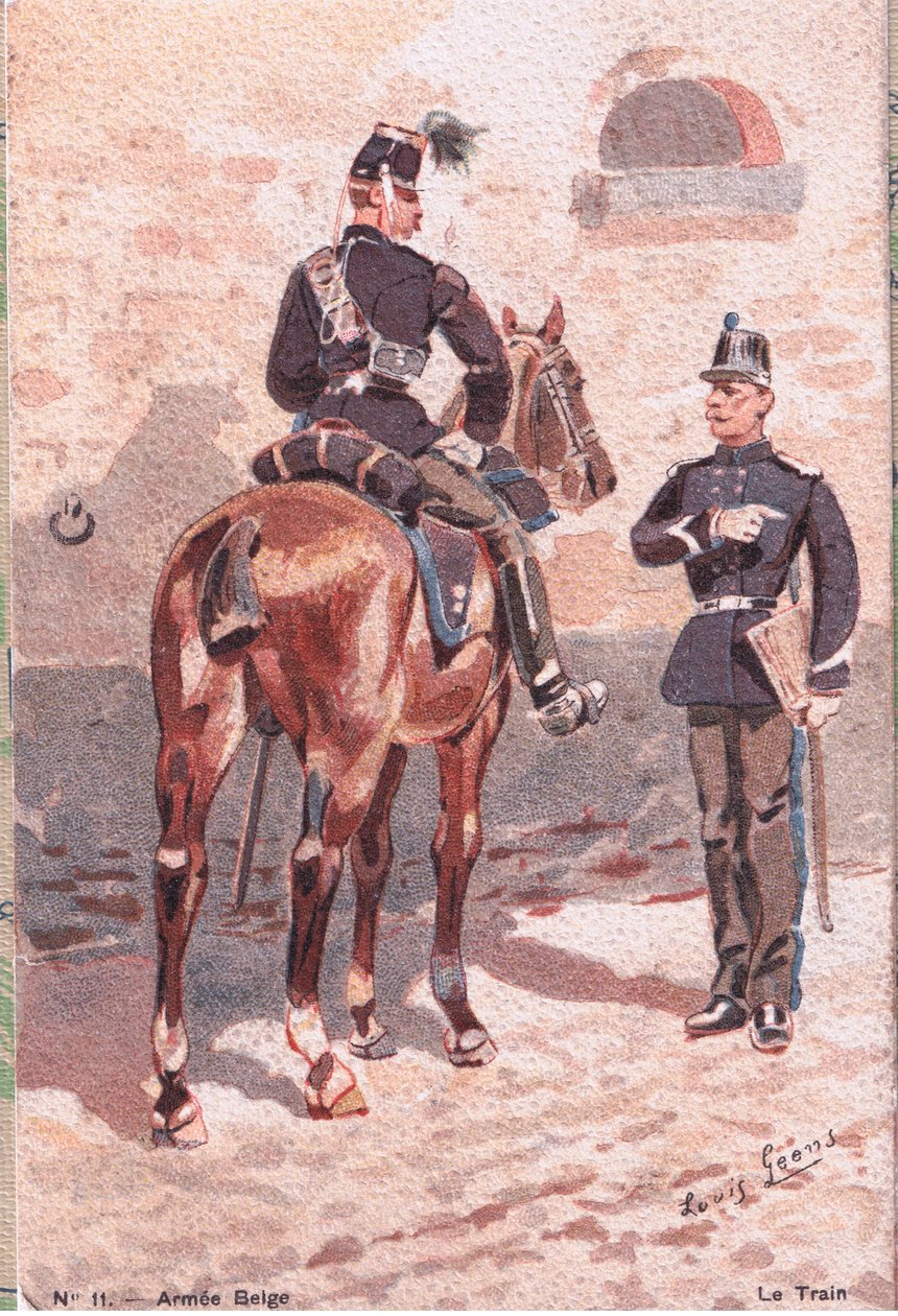 Il treno, Cartolina, 1920s da Louis Geens