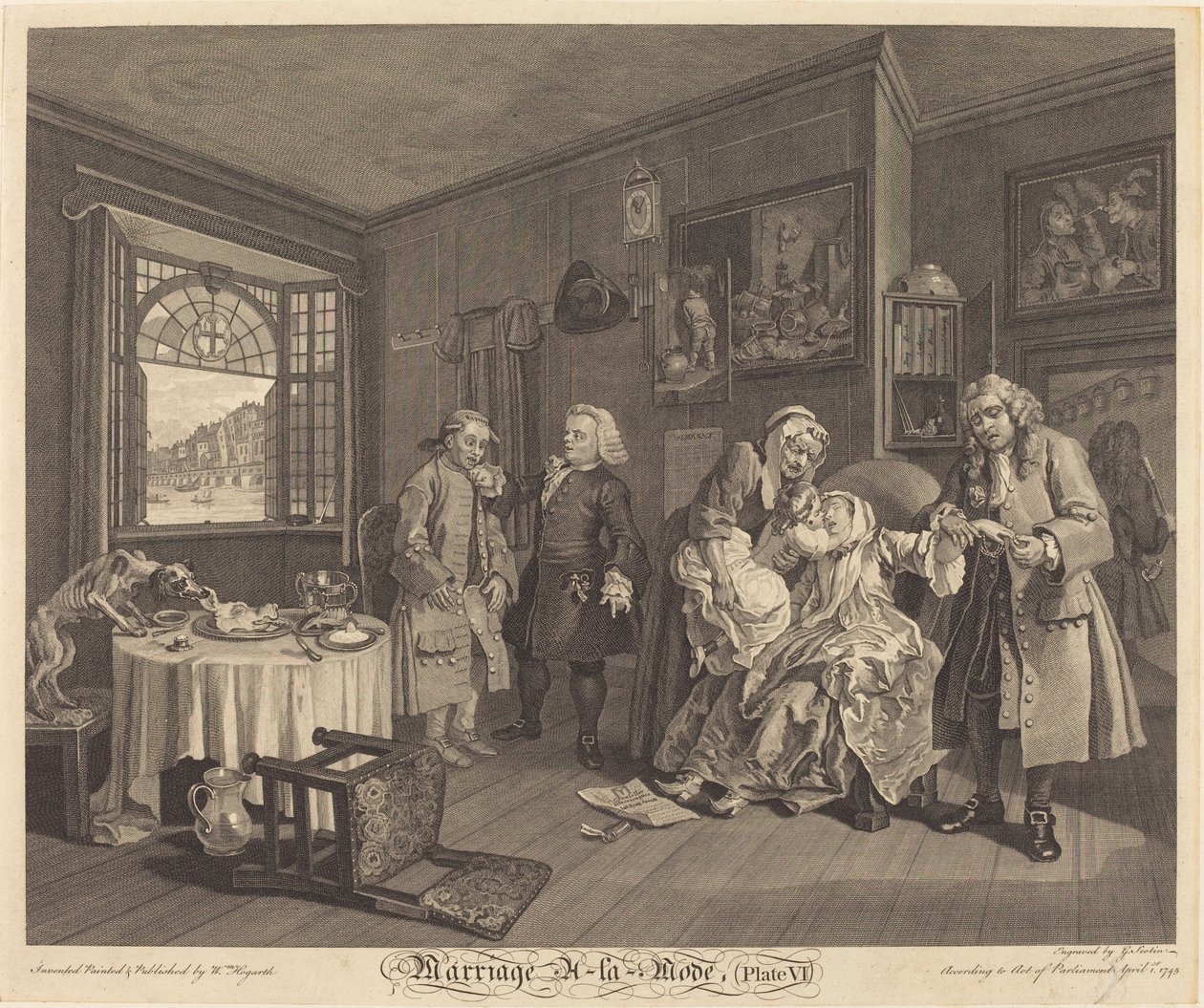 Matrimonio alla moda: tav. 6 da Louis Gerard Scotin after William Hogarth