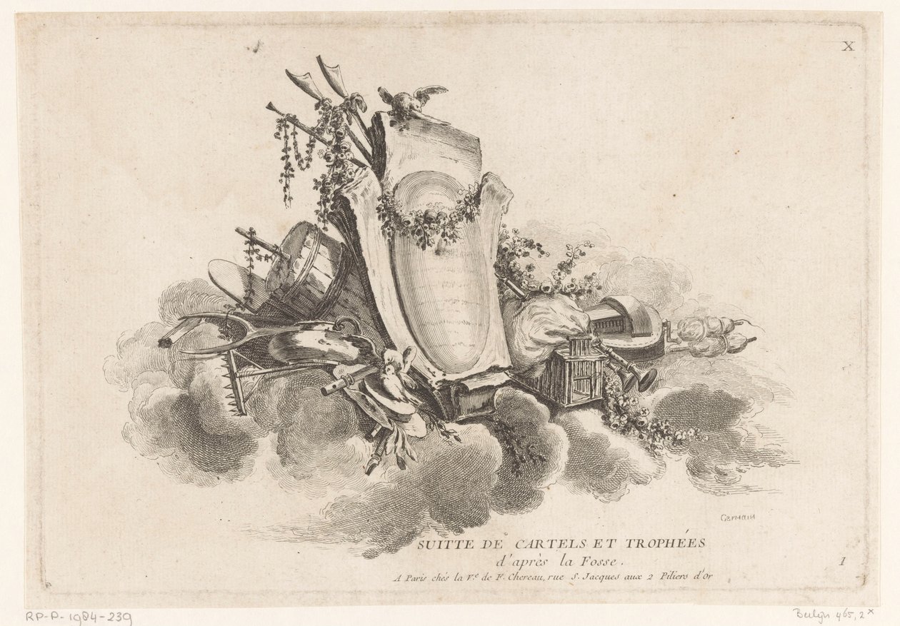 Cartouche con oggetti agricoli da Louis Germain