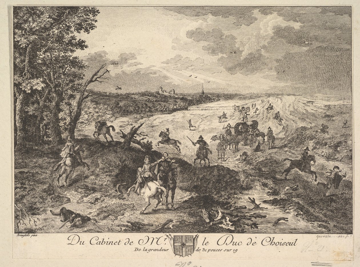 Rapina su una strada dopo un dipinto nella collezione del Duca di Choiseul da Louis Germain