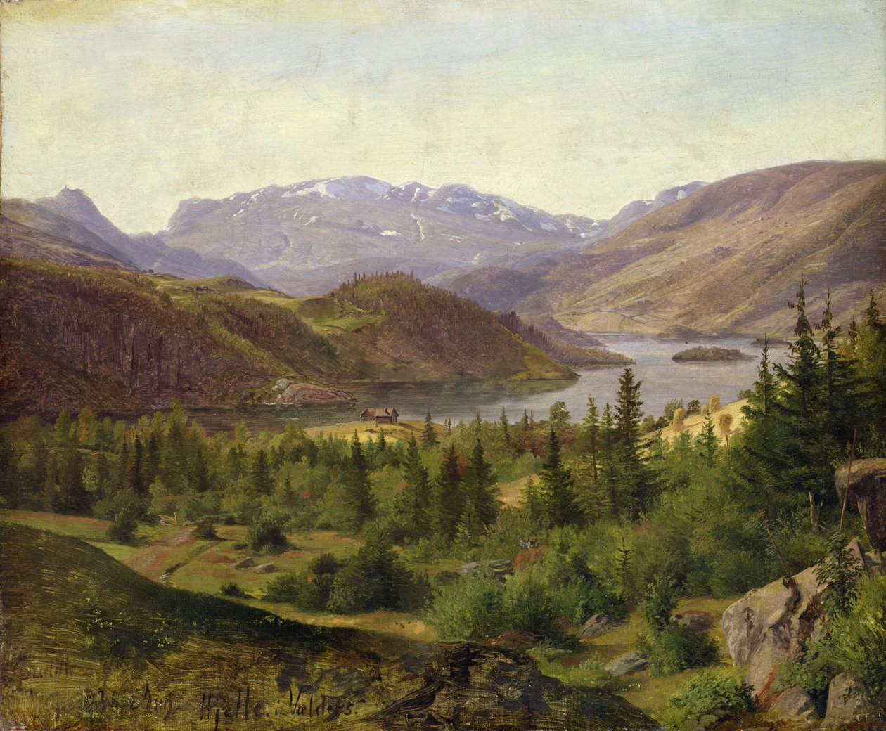 Hjelle in Valders, Tile Fjord, 1835 da Louis Gurlitt