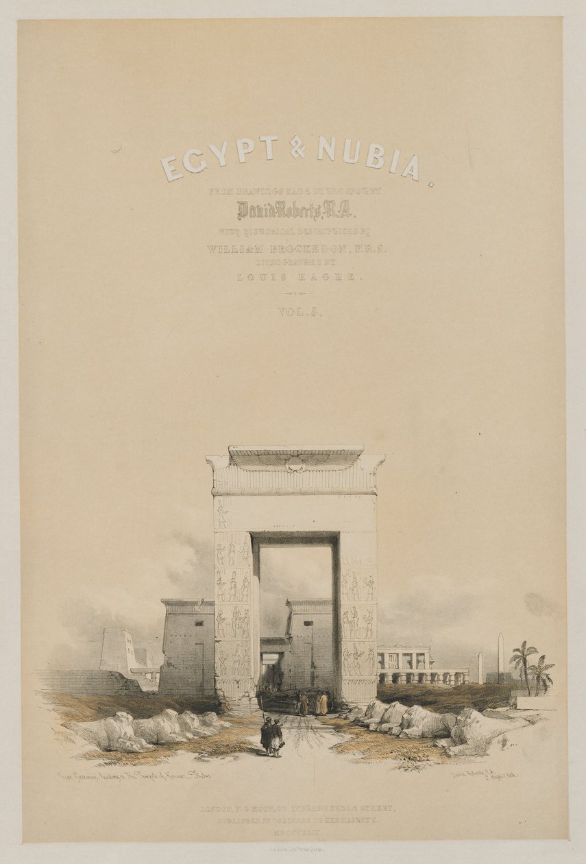 Egitto e Nubia: Frontespizio Volume V, 1849 da Louis Haghe