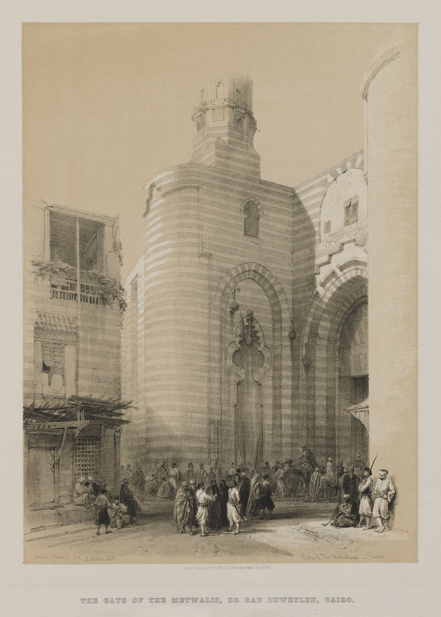 Egitto e Nubia, Volume III: Porta dei Metwaleys, Il Cairo, 1848 da Louis Haghe