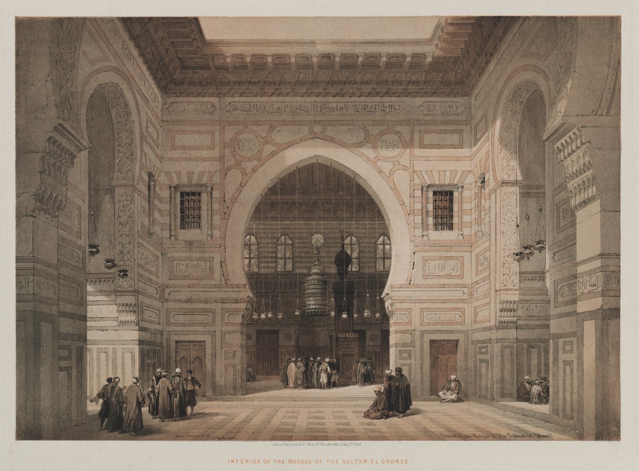 Egitto e Nubia, Volume III: Interno della Moschea del Sultano El Ghoree da Louis Haghe