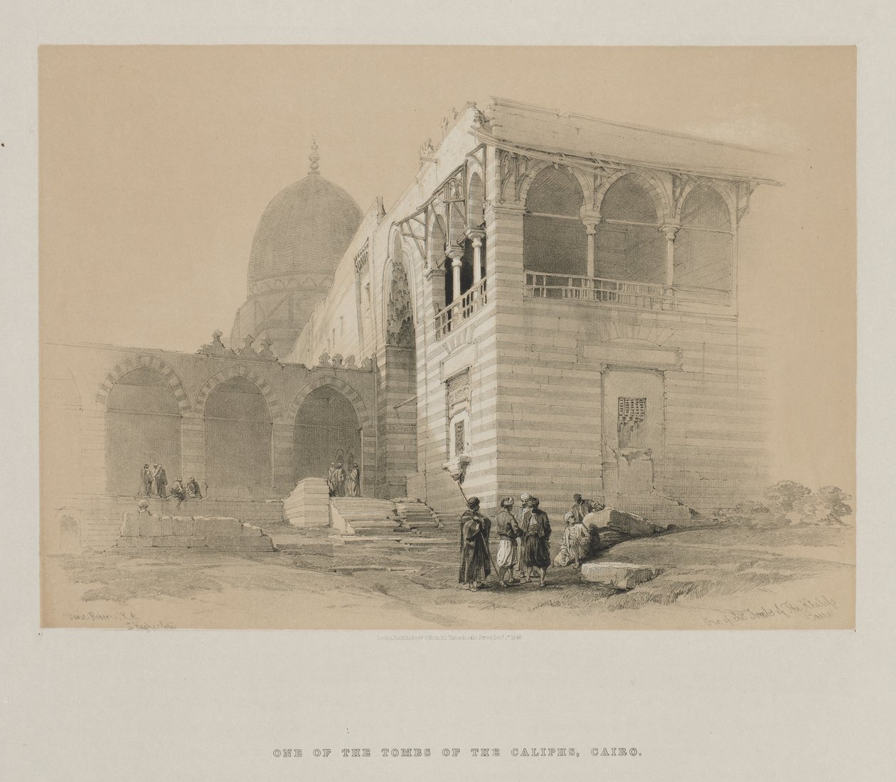 Egitto e Nubia, Volume III: Una delle tombe dei Califfi, Il Cairo, 1848 da Louis Haghe