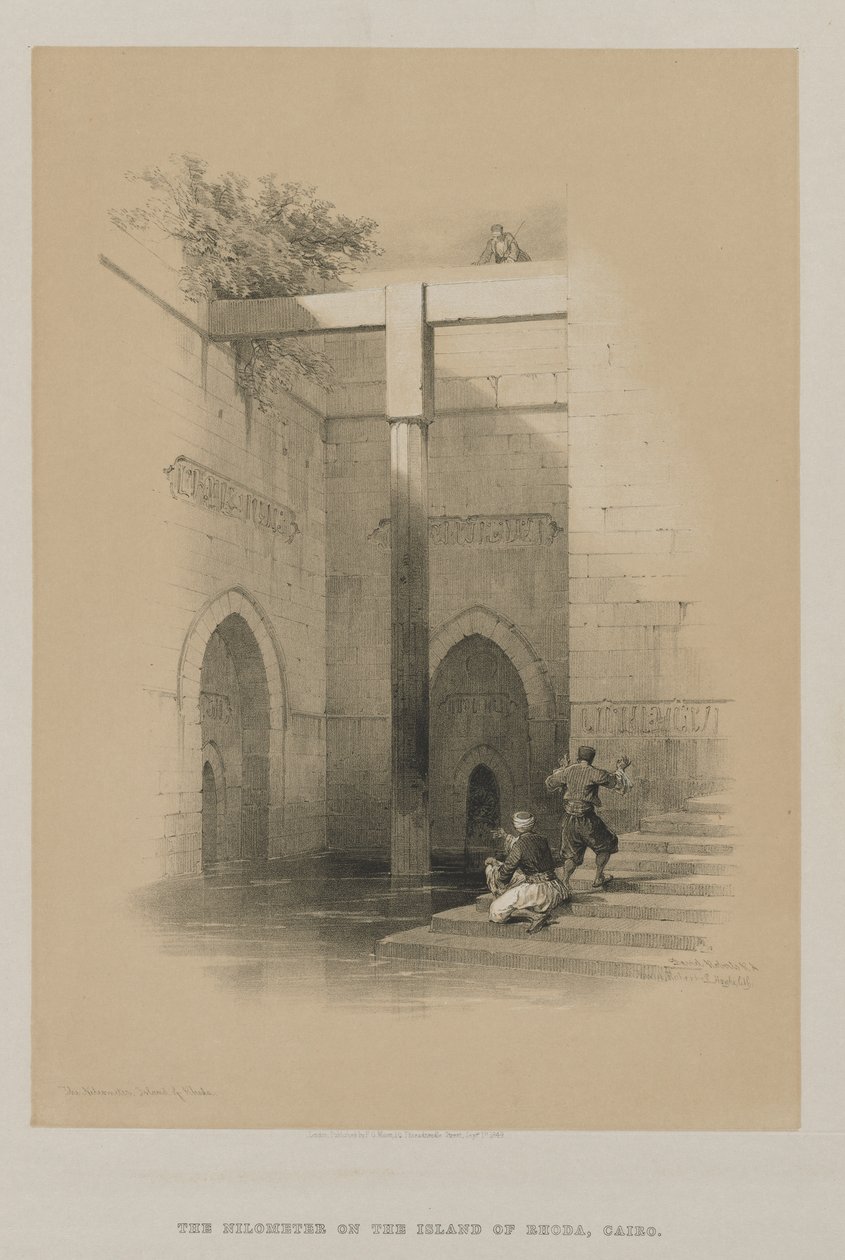 Egitto e Nubia, Volume III: Il Nilometro. Isola di Rhoda, 1849 da Louis Haghe
