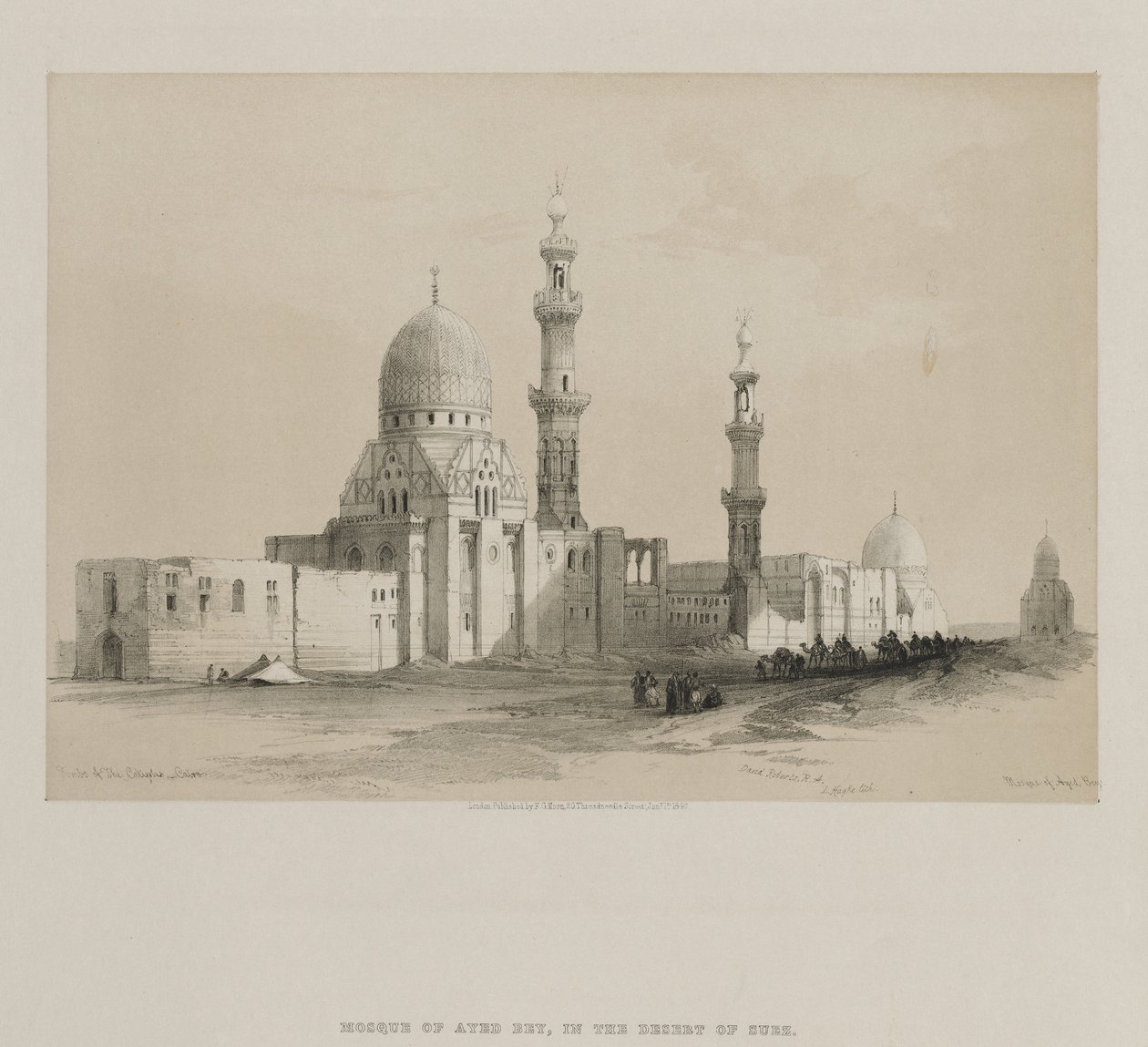 Egitto e Nubia, Volume III: Tombe dei Califfi-Cairo. Moschea di Ayed Bey, 1849 da Louis Haghe
