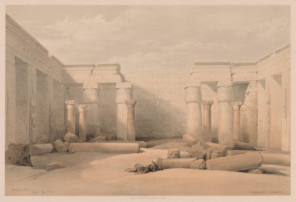 Egitto e Nubia: Volume II - No. 18, Medinet Abou, Tebe, 1832 da Louis Haghe